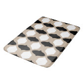 Tapis De Bain Courbes douces Motif - Taupe, noir et blanc (Angle)