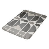 Tapis De Bain Courbes géométriques modernes en gris et blanc (Angle)