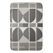 Tapis De Bain Courbes géométriques modernes en gris et blanc (devant Vertical)