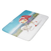 Tapis De Bain Courir avec un chien au bord de la mer (Angle)