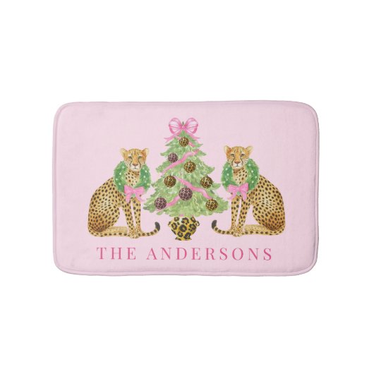 Tapis De Bain Couronne de Noël Léopard (Devant)