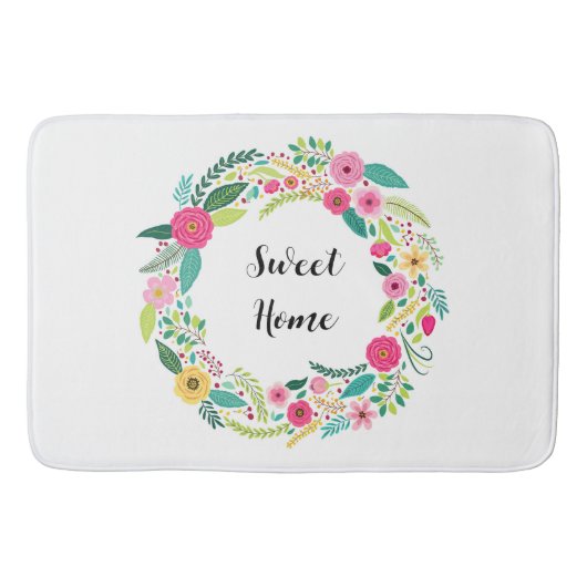 Tapis De Bain Couronne florale colorée (Devant)