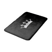 Tapis De Bain Couronne royale d'argent en noir (Angle)