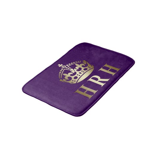 Tapis De Bain Couronne Royale de HRH Gold et Purple (Angle)