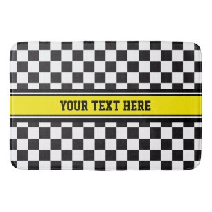 Tapis De Bain Course de voiture / Motif d'échecs + votre backgr.