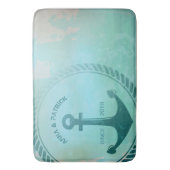 Tapis De Bain Coutume nautique de mariage de rétro Ancre (devant Vertical)