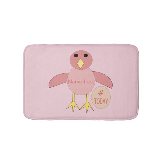 Tapis De Bain Coutume Rose Anniversaire Fille Chick Bain Mat (Devant)