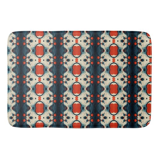Tapis De Bain Couverture abstraite rouge et sarcelle (Devant)