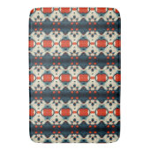Tapis De Bain Couverture abstraite rouge et sarcelle (devant Vertical)