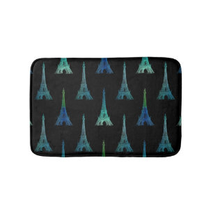 Tapis De Bain Couverture de Bath d'Aqua de noir de Tour Eiffel