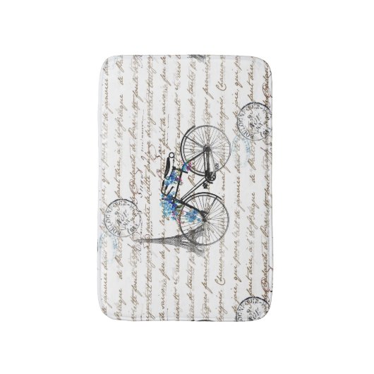 Tapis De Bain Couverture de Bath de Forgetmenot de bicyclette de (Devant (Vertical))