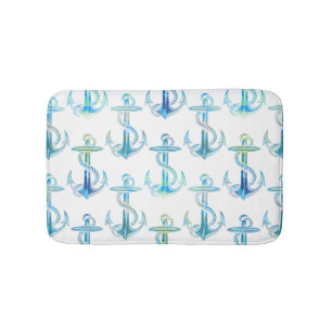 Tapis De Bain Couverture de Bath de vert bleu d'Ancre