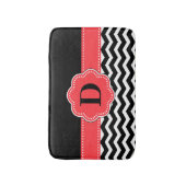 Tapis De Bain Couverture de corail noire de Chevron (Devant (Vertical))