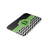 Tapis De Bain Couverture verte noire de Chevron (Angle)