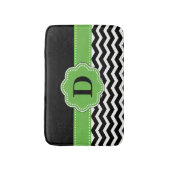 Tapis De Bain Couverture verte noire de Chevron (Devant (Vertical))