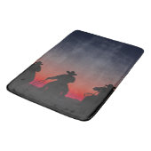 Tapis De Bain cowboy au coucher du soleil (Angle)