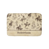 Tapis De Bain Cowboy Rodeo Chevaux Occidentaux Personnalisé (Devant)