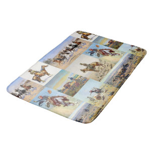 Tapis De Bain Cowboy Western Art Populaire