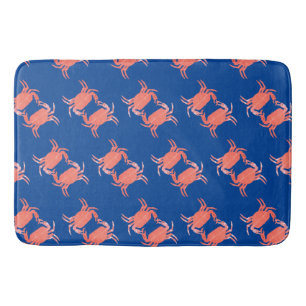 Tapis De Bain Crabe Motif douche bleue