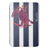 Tapis De Bain Crabe rouge marine Bleu Bleu Blancs (devant Vertical)