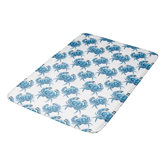 Tapis De Bain Crabes Bleus Classique Motif côtier (Angle)