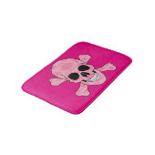 Tapis De Bain Crâne De Camouflage Rose Et Mat De Bain Crossbones (Angle)
