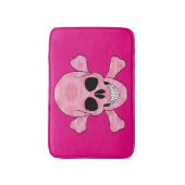 Tapis De Bain Crâne De Camouflage Rose Et Mat De Bain Crossbones (Devant (Vertical))