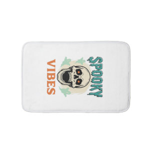 Tapis De Bain Crâne d'Halloween Atmosphère Sombre Horreur Vintag