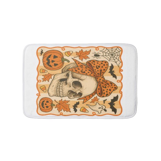 Tapis De Bain Crâne effrayant Halloween (Devant)