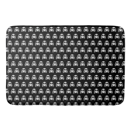 Tapis De Bain crâne effrayant sur fond noir (Devant)