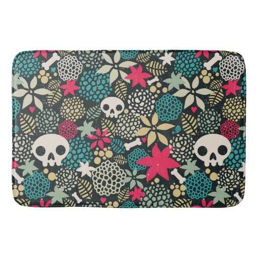 Tapis De Bain Crâne en fleurs (Devant)