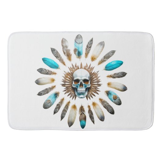 Tapis De Bain Crâne et plumes 01 (Devant)