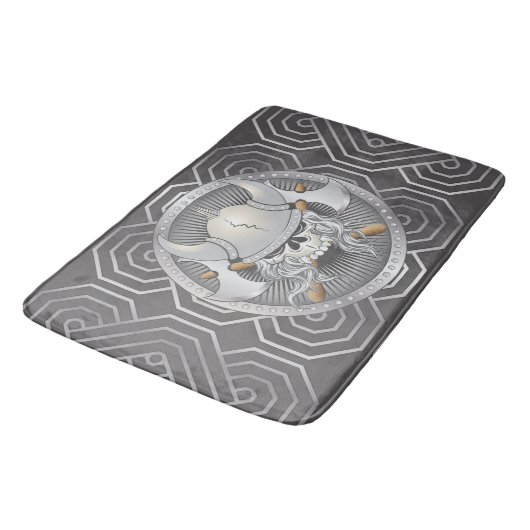 Tapis De Bain Crâne viking (Angle)