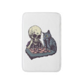 Tapis De Bain Crâne vs Chat � Drôle de bataille d'échecs (Devant (Vertical))