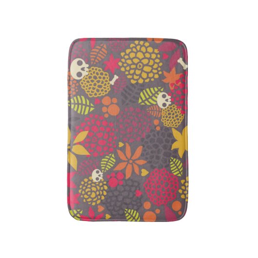 Tapis De Bain Crânes et fleurs (Devant (Vertical))