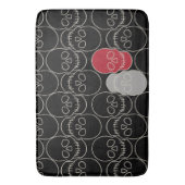 Tapis De Bain Crânes - Noir de chauve-souris et Blanc d'os (devant Vertical)