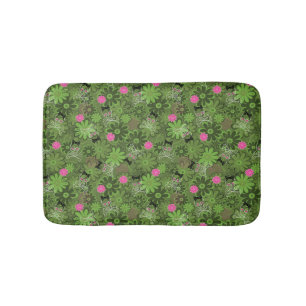 Tapis De Bain Crânes punks Girly sur l'arrière - plan de Camo