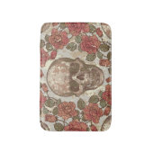 Tapis De Bain Crânes rétro et ornement Rose (Devant (Vertical))