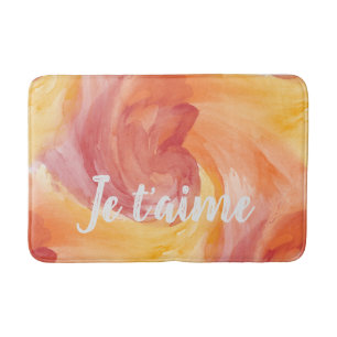 Tapis De Bain Cravate-Dye flamme rouge orange peint Aquarelle d'