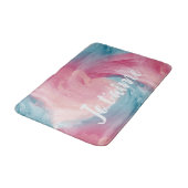 Tapis De Bain Cravate-teinture rose et bleu Peinture d'aquarelle (Angle)