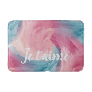Tapis De Bain Cravate-teinture rose et bleu Peinture d'aquarelle