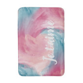 Tapis De Bain Cravate-teinture rose et bleu Peinture d'aquarelle (Devant (Vertical))