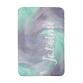 Tapis De Bain Cravate-teinture violet vert peint Aquarelle dans  (Devant (Vertical))