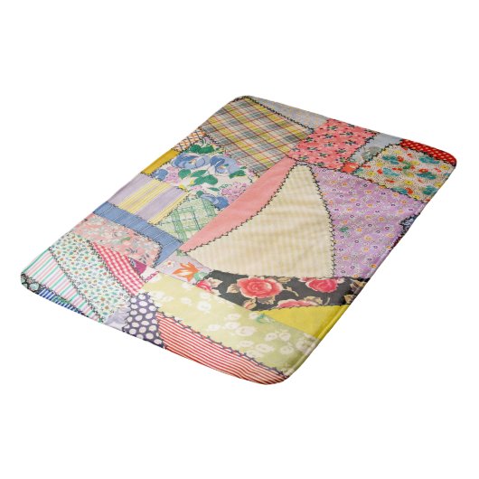 Tapis De Bain Crazy Patchwork Quilt Avec Zigzag Stitch (Angle)
