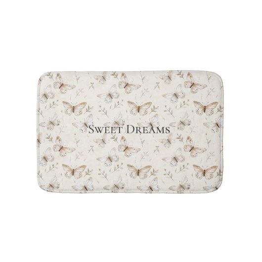 Tapis De Bain Cream Beige Sand Butterflies (Devant)