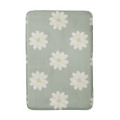 Tapis De Bain Cream Daisy Sage Vert Moderne Floral Bain Mat (Devant (Vertical))