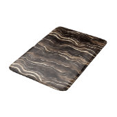Tapis De Bain Creamy Brown Chocolate Gold Wavy Stripes Christmas (Angle)