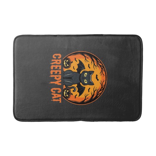 Tapis De Bain Création graphique de chat effrayant Halloween cha (Devant)