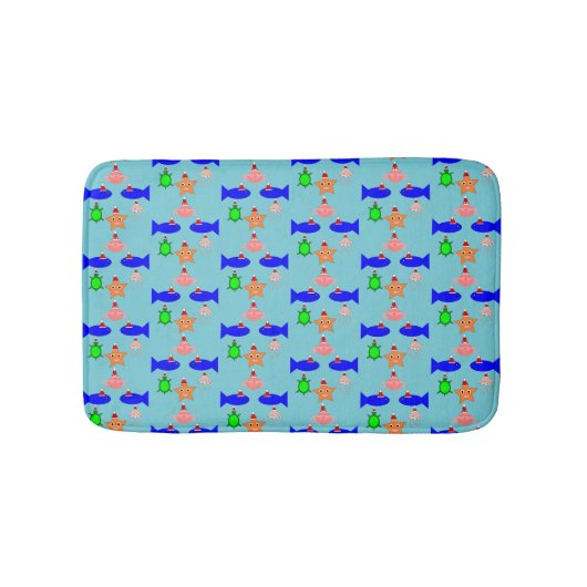 Tapis De Bain Créatures de la mer de Noël (Devant)