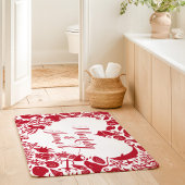 Tapis De Bain Créatures de mer rouges et blanches Couples Monogr